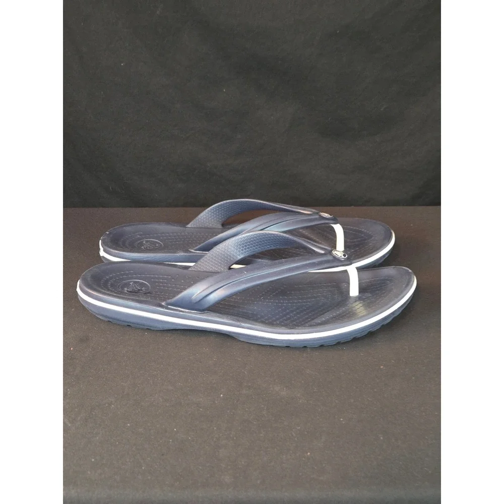 Crocs Mens Navy Blue Flip Flops Sandals‎ Size 9